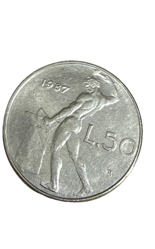 Italia lire 1987 moneta - italia, 50